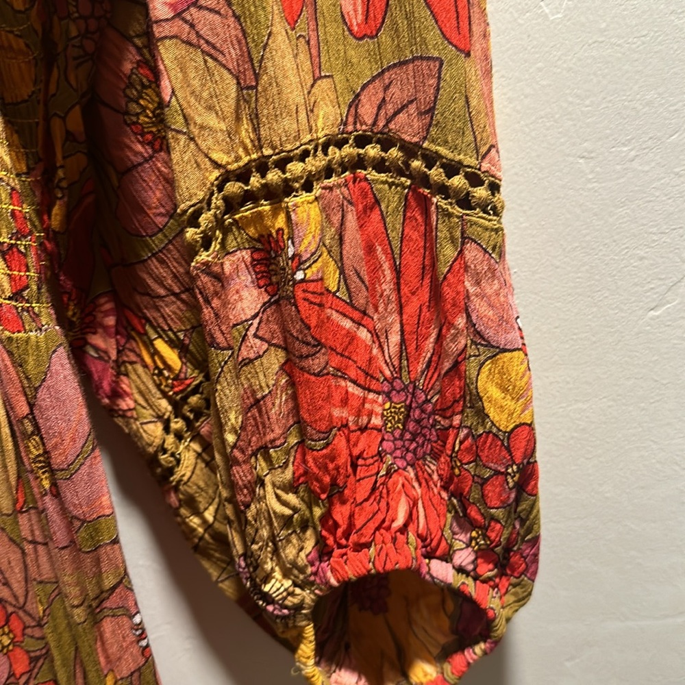 Piper and scoot Santorini dress maxi orange 70s floral - Picture 3 of 4